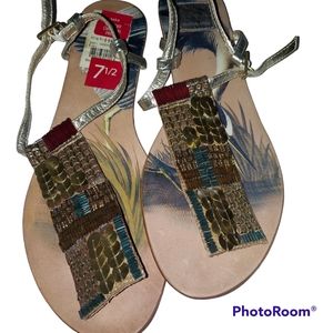 Dolce Vita BOHO beaded jewel tone Sandals 7.5 NWT
